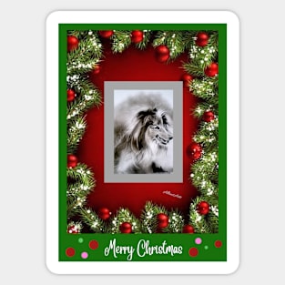 Collie Xmas dog Sticker